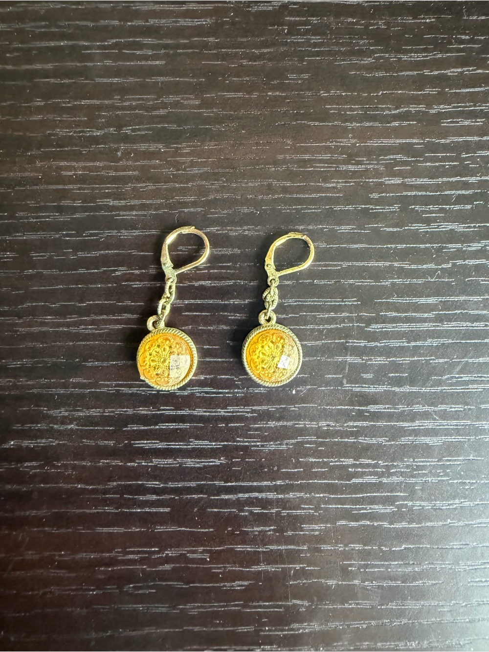 Gold-Tone Round Dangle Earrings